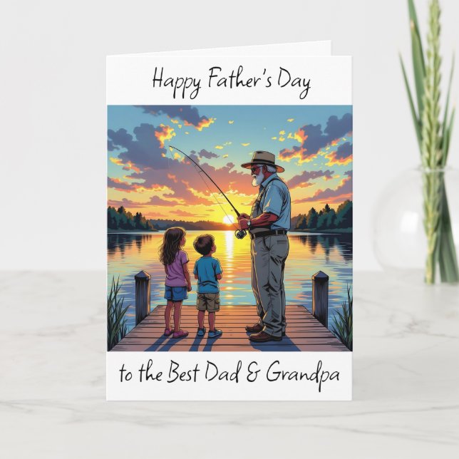 Tarjeta Feliz Día del Padre, papá y abuelo personalizados (Anverso)
