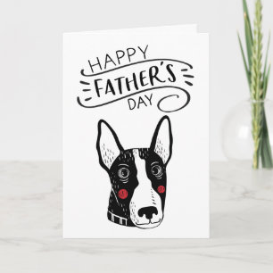 Tarjeta Feliz Día del Padre para el Papá Perro   Bull terr