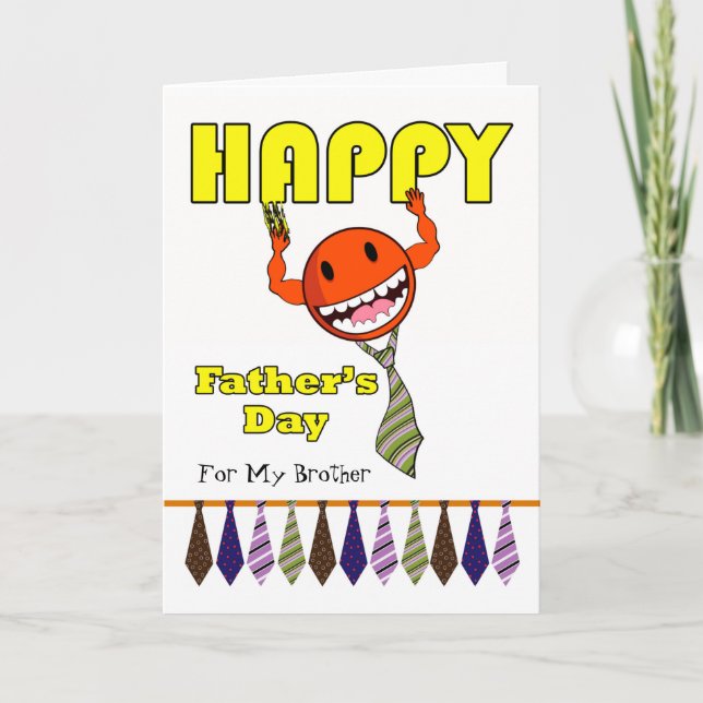 Tarjeta Feliz Día del Padre para Hermano con Cuellos (Anverso)