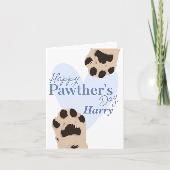 Tarjeta Feliz Día del Padre - Perro Papá Pun (Anverso)