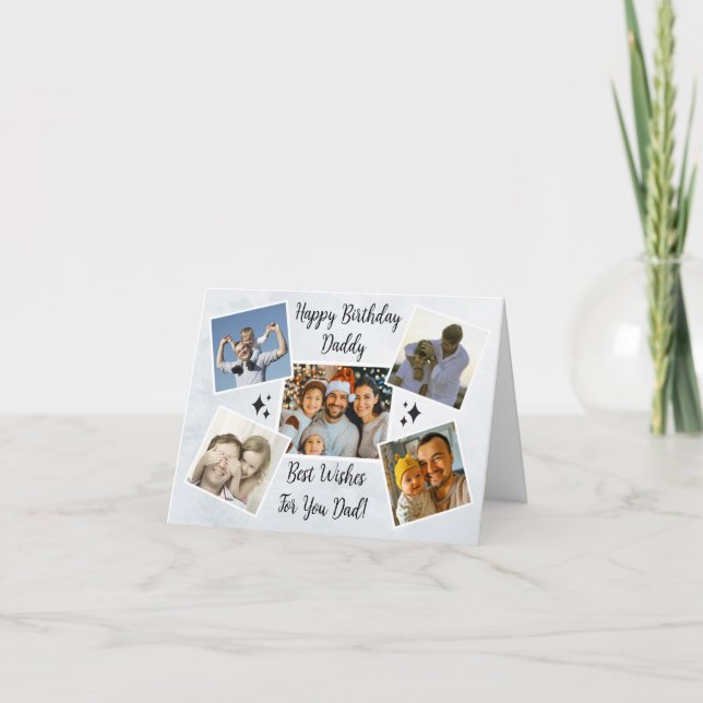 Tarjeta Feliz Día del Padre Personalizado 5 Collage de fot (Anverso)