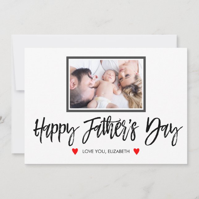 Tarjeta Feliz Día del Padre personalizado con foto (Anverso)