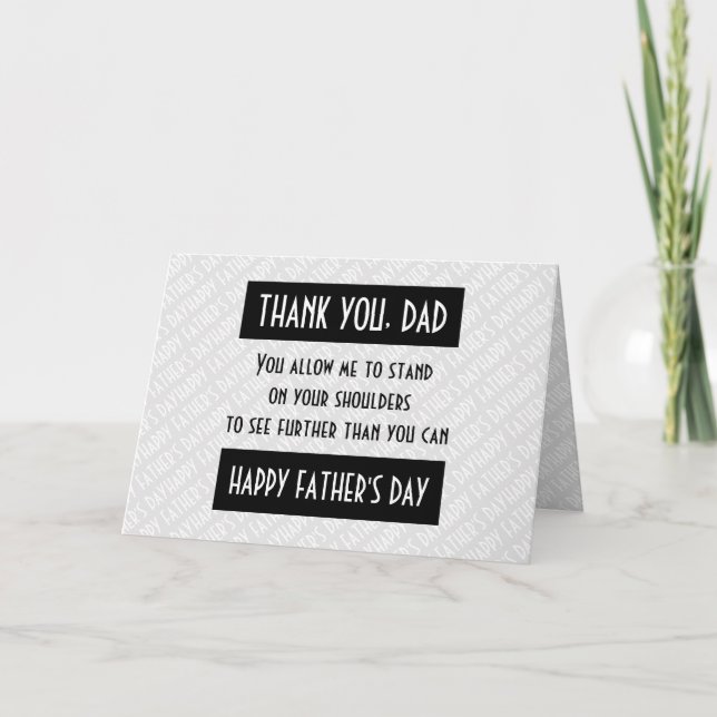 Tarjeta FELIZ DÍA DEL PADRE Personalizado Gracias Papá (Anverso)