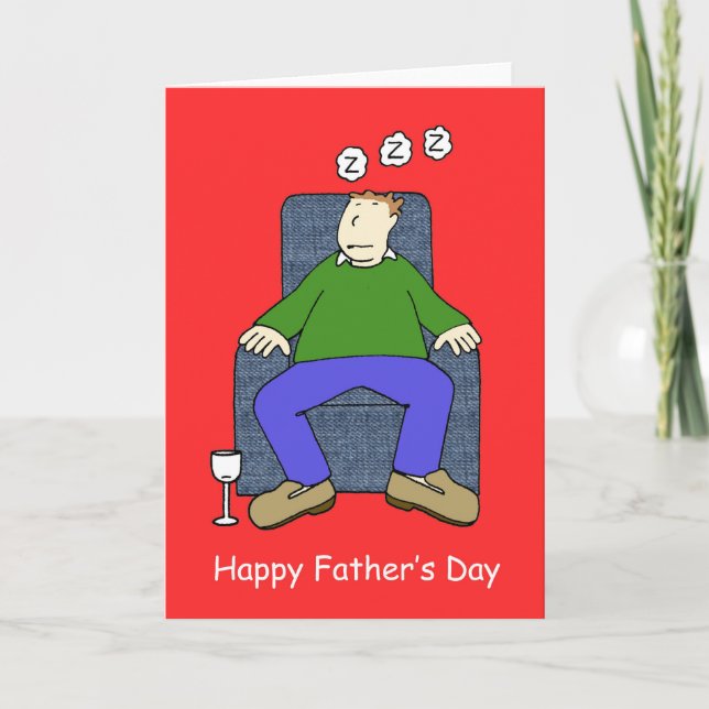 Tarjeta Feliz Día del Padre Personalizado, papá durmiendo (Anverso)