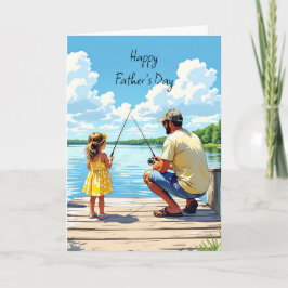 Tarjeta Feliz Día del Padre | Pesca de hija y papá