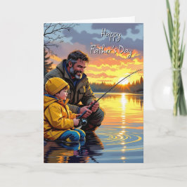 Tarjeta Feliz Día del Padre | Pesca nocturna