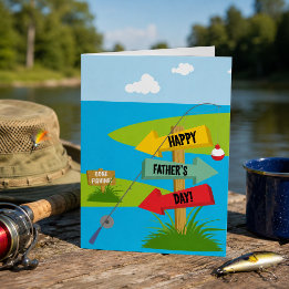 Tarjeta Feliz Día del Padre Pescando
