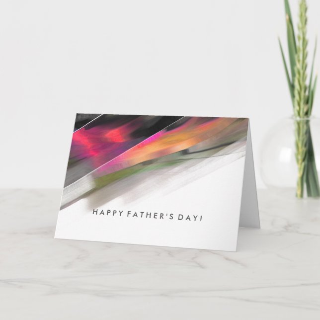 Tarjeta Feliz Día del Padre. Pintura abstracta (Anverso)