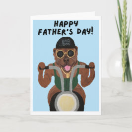 Tarjeta Feliz Día del Padre Pit Bull Biker