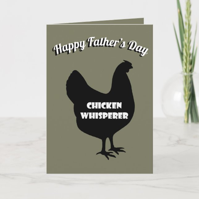 Tarjeta Feliz Día del Padre Pollo Whisperer (Anverso)
