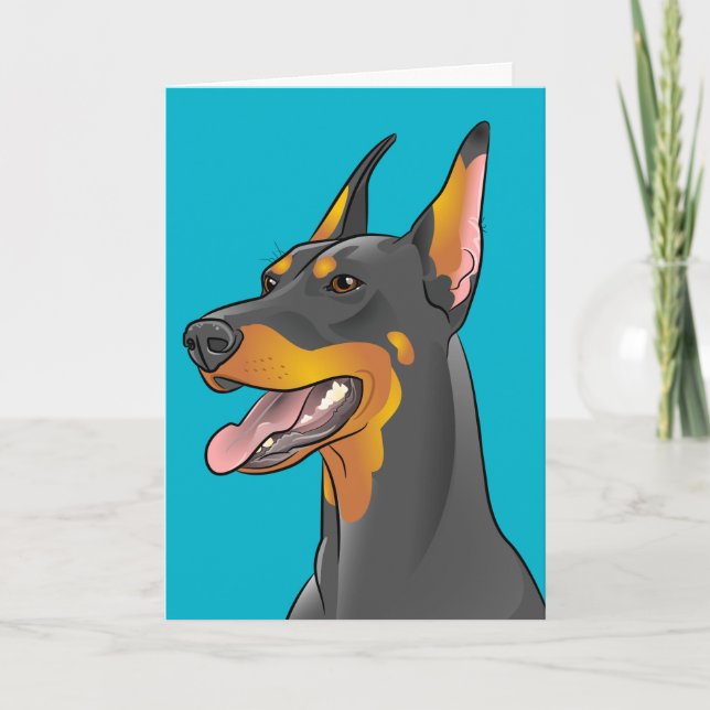 Tarjeta Feliz Día del Padre Pop Art Doberman Card (Anverso)