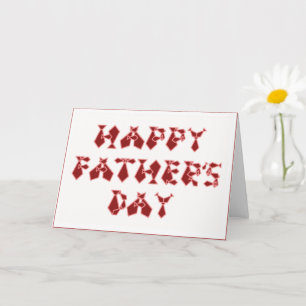 Tarjeta Feliz Día del Padre Rojo oscuro relleno en tie Fon