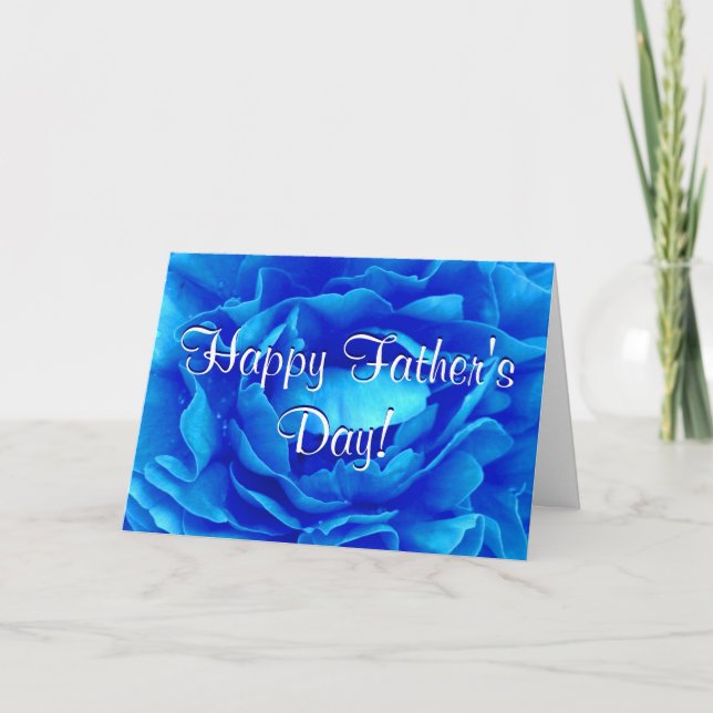 Tarjeta Feliz Día del Padre Rosa Azul (Anverso)