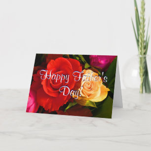 Tarjeta Feliz Día del Padre Roses Rojos Amarillos