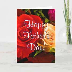 Tarjeta Feliz Día del Padre Roses Rojos Amarillos II