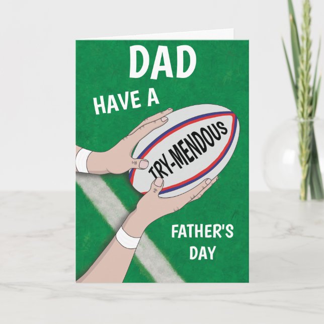 Tarjeta Feliz Día del Padre Rugby Sport Dad (Anverso)