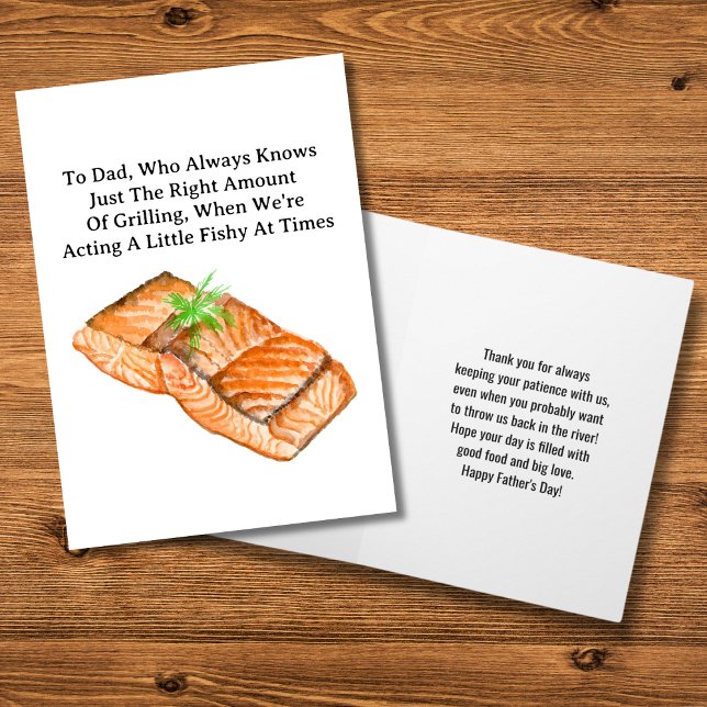 Tarjeta Feliz Día del Padre Salmón asado (Subido por el creador)