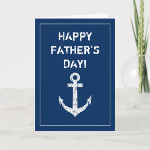 Tarjeta Feliz Día del Padre saludo de ancla de barco náuti