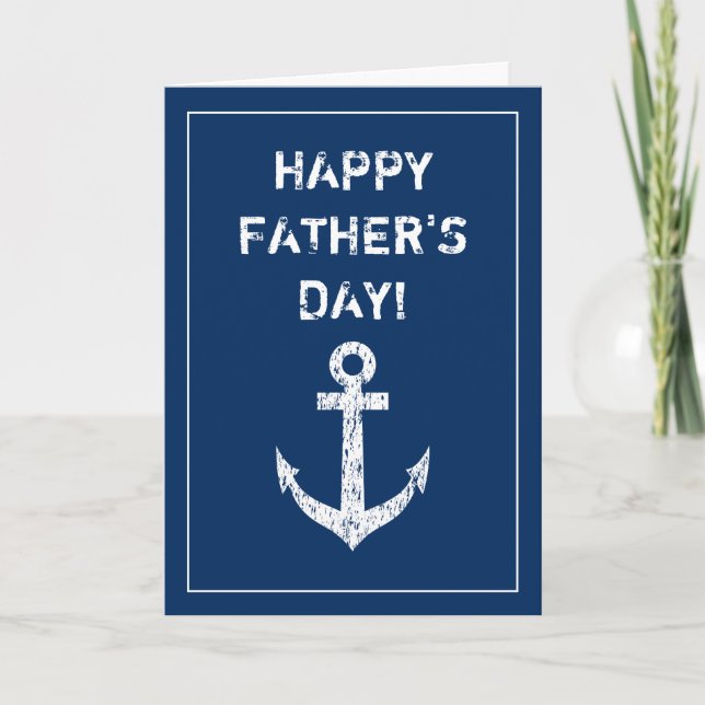 Tarjeta Feliz Día del Padre saludo de presentador de barco (Anverso)