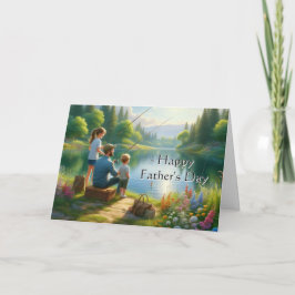 Tarjeta Feliz Día del Padre Se Fue a Pescar 