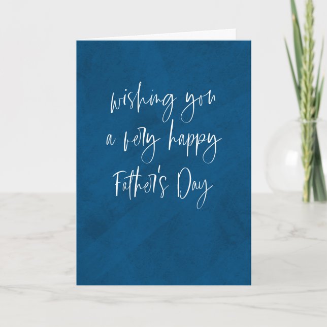 Tarjeta Feliz Día del Padre simple azul moderno (Anverso)