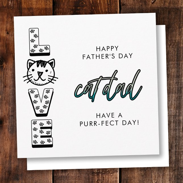 Tarjeta Feliz Día del Padre Simple de parte del gato perfe (Subido por el creador)