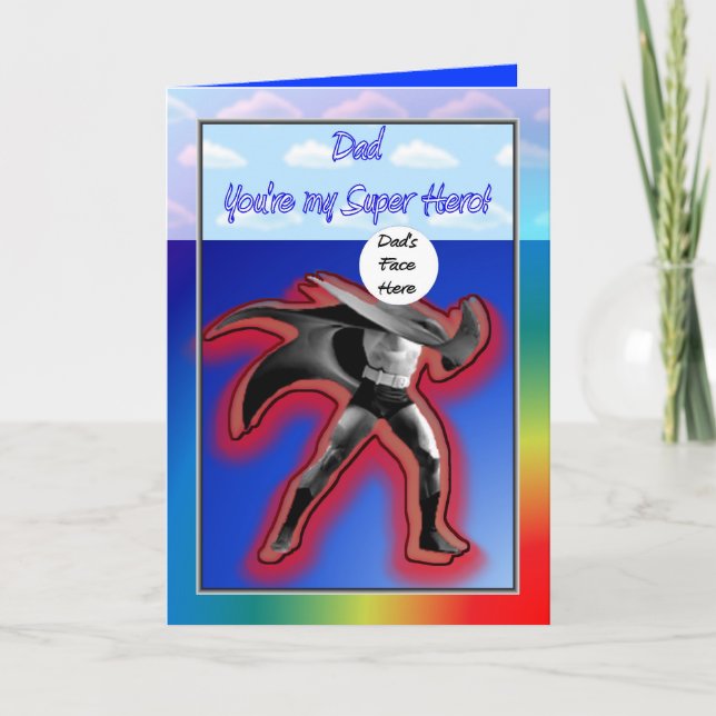 TARJETA FELIZ DÍA DEL PADRE SUPER HERO DAD (Anverso)
