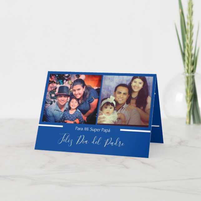 Tarjeta Feliz Día del Padre Super Papá Español (Anverso)