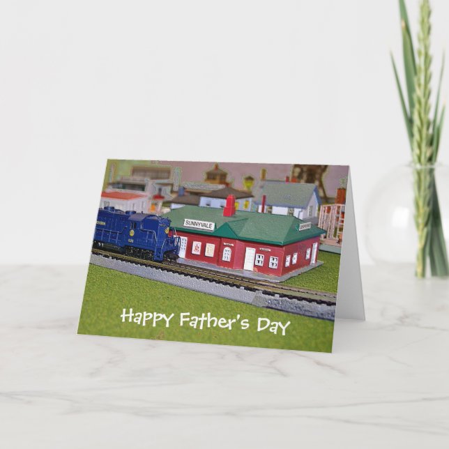Tarjeta Feliz Día del Padre - Tren Modelo (Anverso)