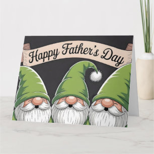 Tarjeta "Feliz Día del Padre" Trío de Gnomos Verdes