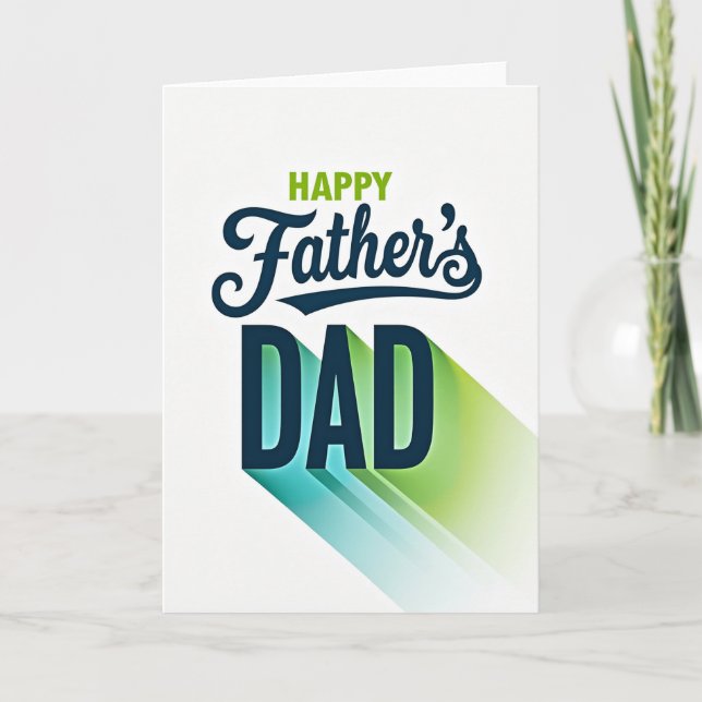Tarjeta Feliz Día del Padre Verde Lima (Anverso)