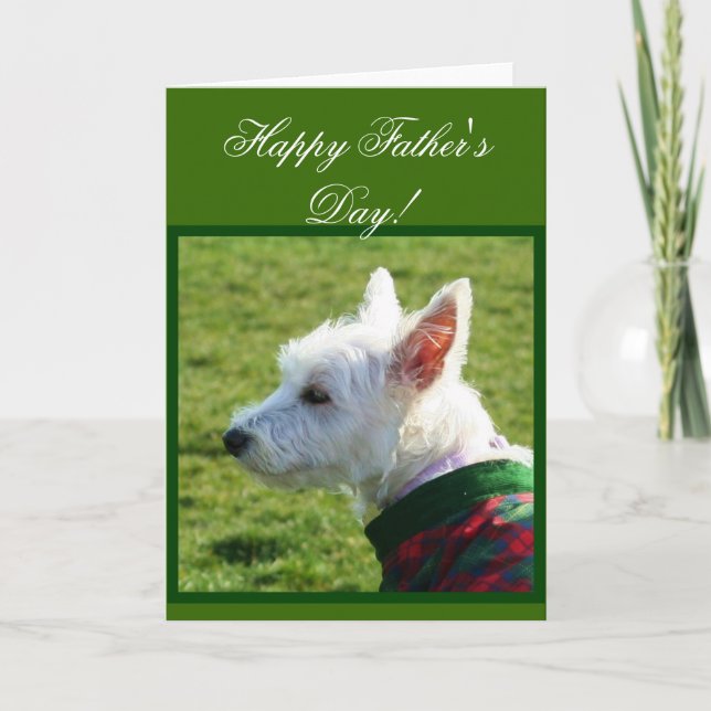 Tarjeta Feliz Día del Padre Westie Terrier card (Anverso)