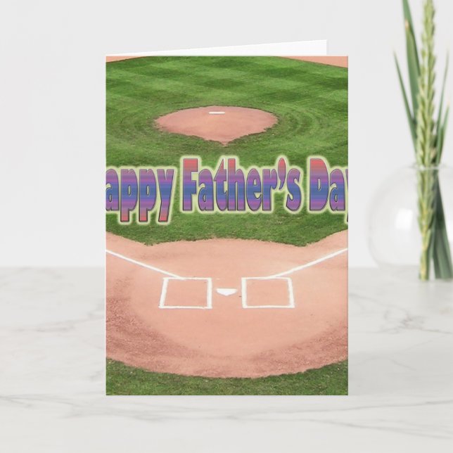 Tarjeta Feliz Día del Padres, béisbol (Anverso)