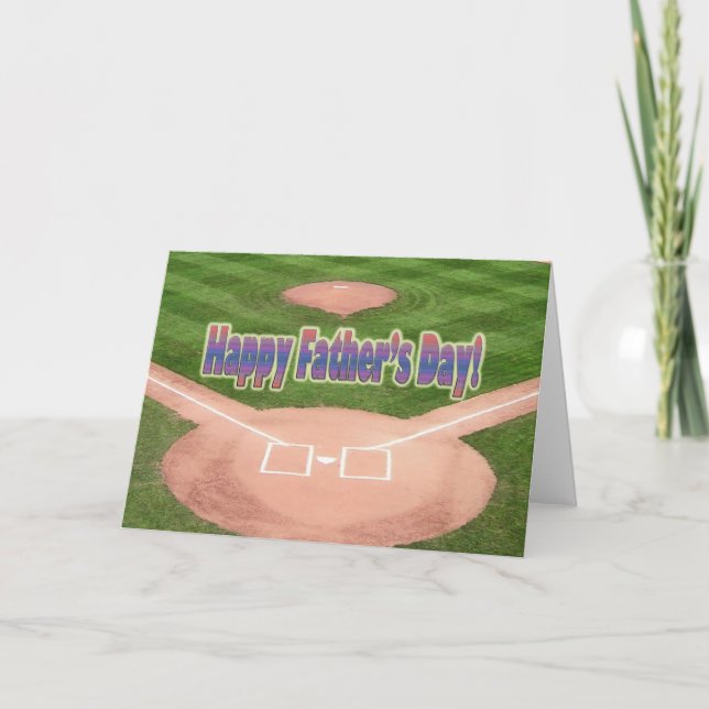 Tarjeta Feliz Día del Padres, béisbol (Anverso)