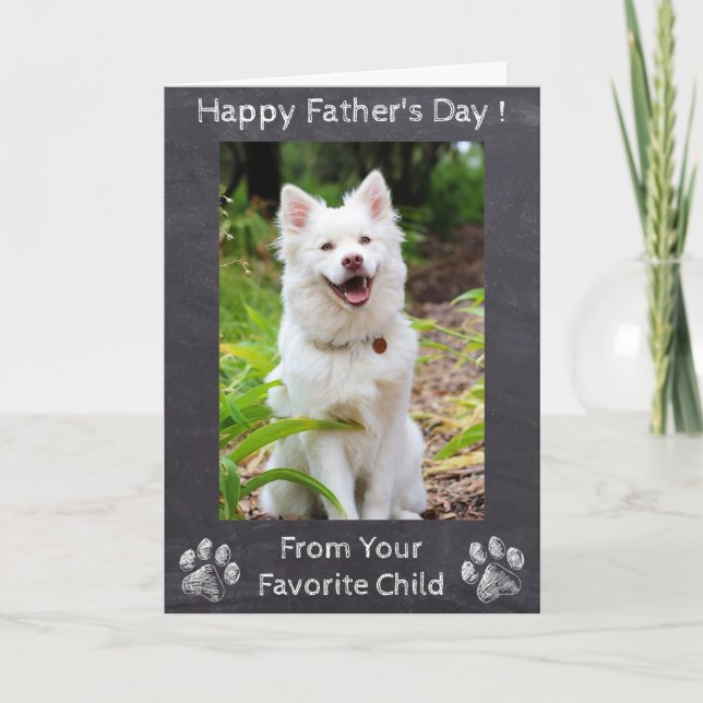 Tarjeta Feliz Día del Padres - Favorito de perro lindo - F (Anverso)