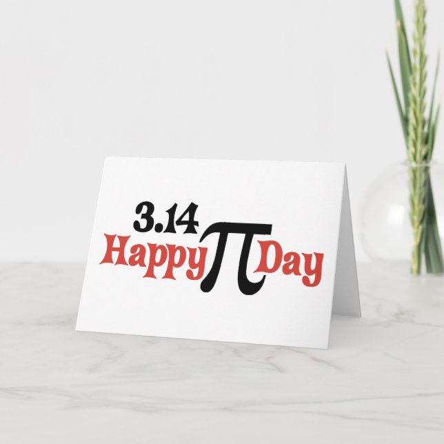 Tarjeta Feliz Día del Pi 3.14 - 14 de marzo (Anverso)