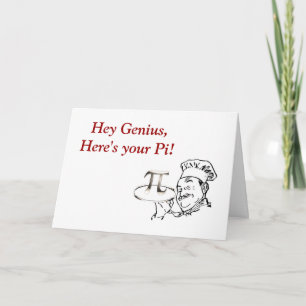 Tarjeta Feliz Día del Pi con el chef y el pastel
