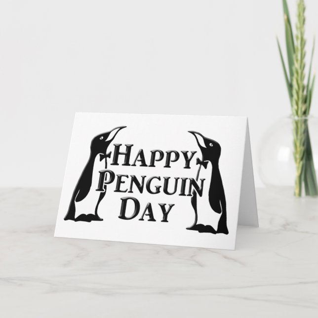 Tarjeta Feliz Día del Pingüino (Anverso)