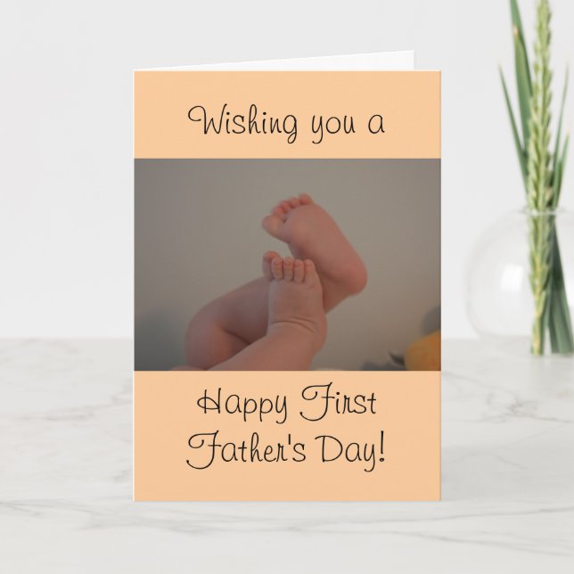 Tarjeta Feliz Día del Primer Padre, Baby Toes (Anverso)