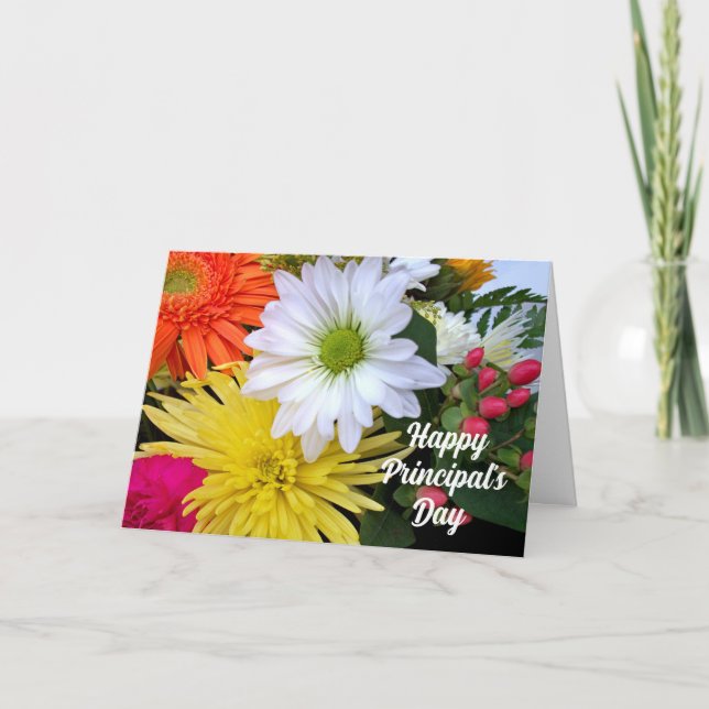Tarjeta Feliz Día del Príncipe Arreglo Floral (Anverso)