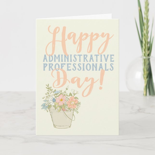 Tarjeta Feliz Día del Profesional Administrativo (Anverso)