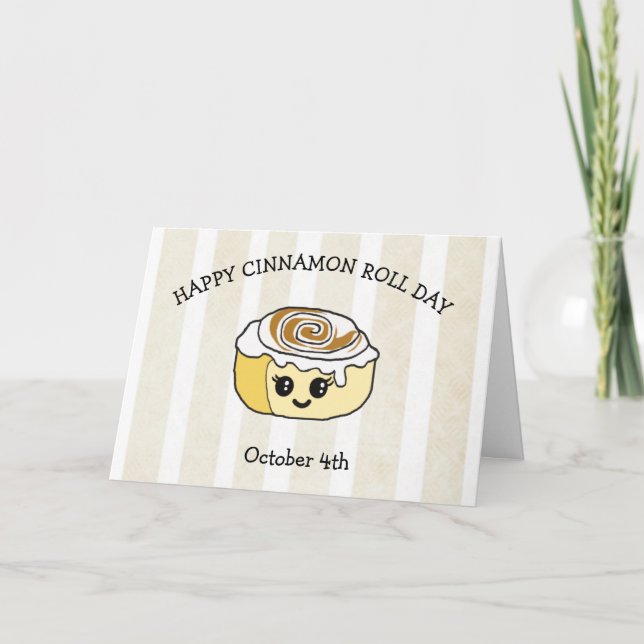 Tarjeta Feliz Día del Rollo de la Cinnamon 4 de octubre Fe (Anverso)