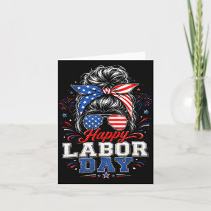 Tarjeta Feliz Día del Trabajo 2026 Madre Patriótica Usa