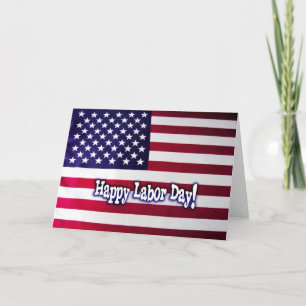 Tarjeta Feliz Día del Trabajo - Bandera Americana