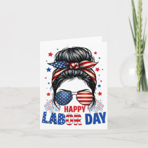 Tarjeta Feliz Día del Trabajo, broma, bandera de Estados U