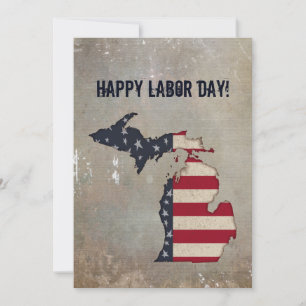 Tarjeta ¡Feliz Día del Trabajo!   Michigan Patriotic   Gru