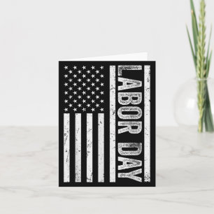 Tarjeta Feliz Día del Trabajo Vintage Bandera Estadouniden