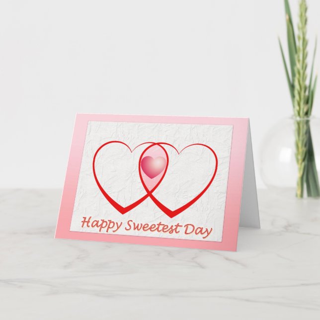 Tarjeta Feliz Día Dos Corazones (Anverso)