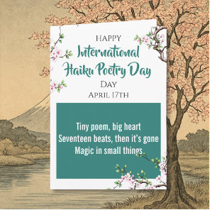 Tarjeta ¡Feliz Día Internacional del Haiku! 17 de abril
