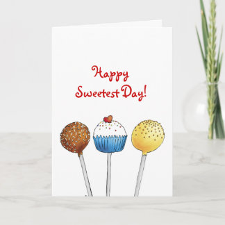 Tarjeta Feliz Día más dulce - Cake Pops